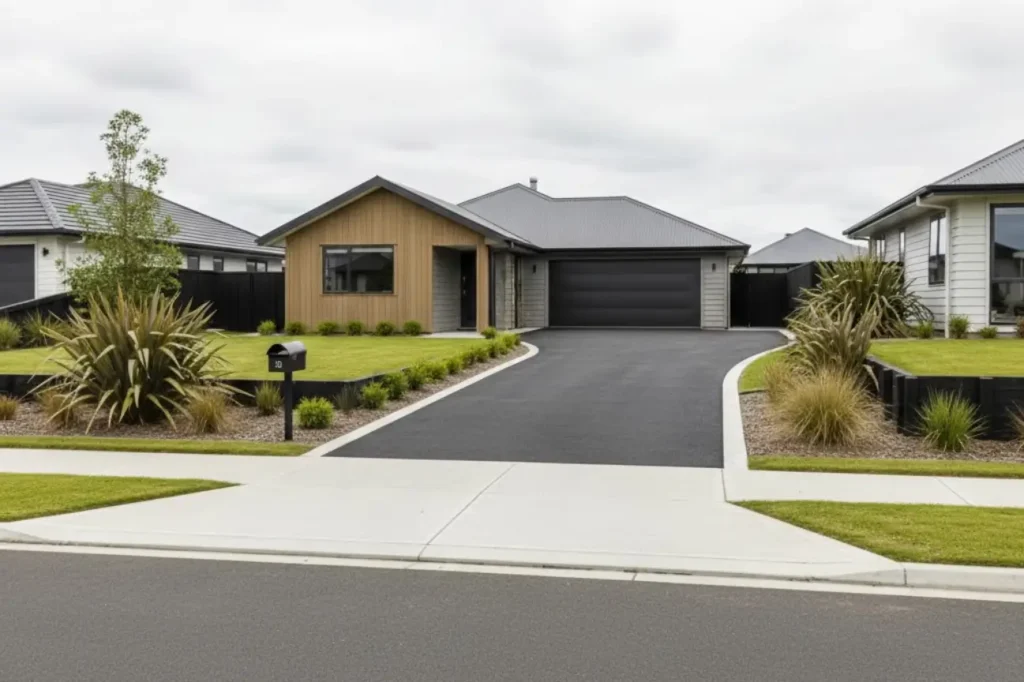 Freshly restored residential driveway showcasing Asphalt Repair Auckland services by Asphalt Contractors Auckland.
