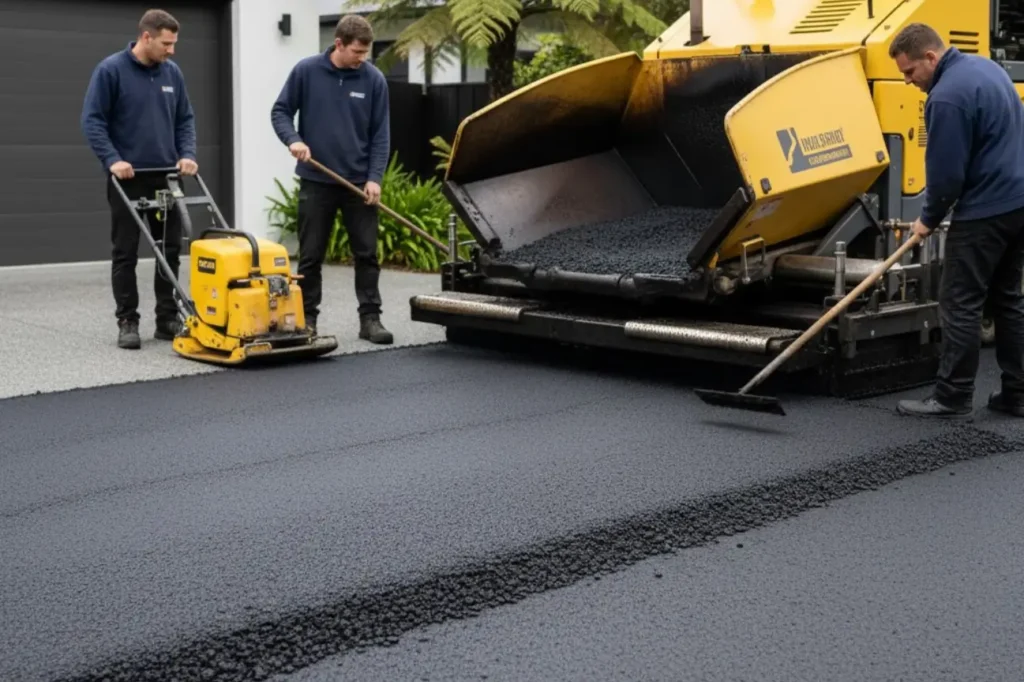 Professional crew delivering Asphalt Repair Auckland services using advanced paving equipment by Asphalt Contractors Auckland.