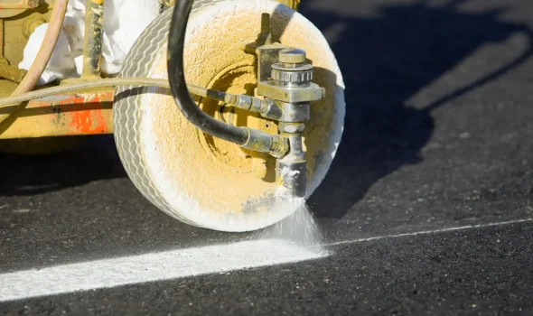 Advanced line marking equipment used by Asphalt Contractors Auckland for precise Car Parks construction with innovative techniques and equipment.