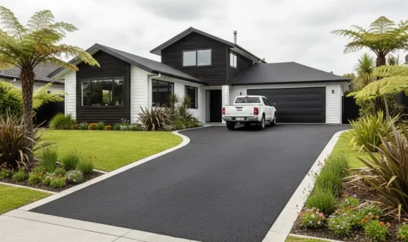 Immaculate residential driveway completed with high quality workmanship in Asphalt Repair Auckland by Asphalt Contractors Auckland.